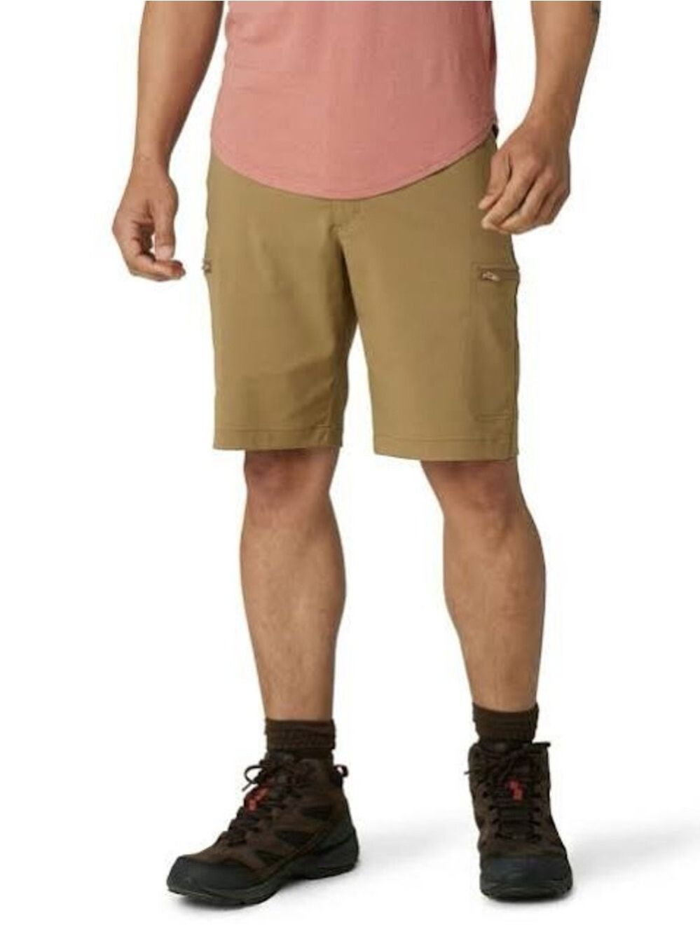 Wrangler Men's Outdoor Performance Zip Tactical Cargo Khaki Shorts 40